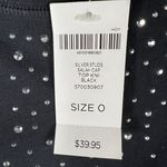 Chico's  Silver Studded T-Shirt Size 0/Small Black‎ Cap Sleeve Whimsigoth NEW! Photo 2