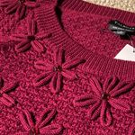 Talbots NWT 100% merino wool vintage embroidered floral chunky knit sweater by Photo 1