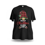 Womens 3XL Black Christmas Grandma Pajama Shirt Festive Gnome Print Short Sleeve Size 3X Photo 2