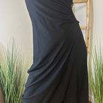 Bebe  Black Wrap Dress With Lace and Rhinestone Cutout On Left Side VINTAGE Y2K Photo 0