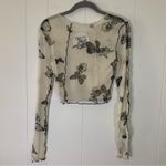 Nectar NWT  Sheer Cream and Black Long Sleeve With Butterfly Print XS Photo 2