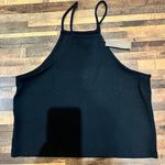 J.Crew Ribbed Tank Top Halter Neck Sleeveless Casual Black‎ Large Black Photo 4