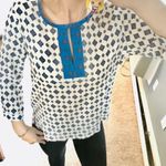 Market & Spruce diamond print keyhole top Photo 3