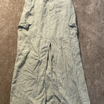 ZARA  Skirt Womens XS Light Sage Green Cargo Middle Slit Long Modest Minimalist Photo 0