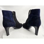 Aquatalia  Italian Black Navy Blue Colorblock Suede Ankle Boots Side Zip Womens 7 Photo 3