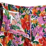 ZARA Linen Blend High Waisted Floral Shorts Multicolor Size Medium Photo 5