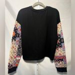 ZARA Black Quilted Floral Sleeve Sweater Photo 2