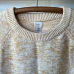 A New Day Yellow White Oversized Cotton Crewneck Lightweight Cotton Sweater XXL Photo 3