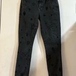 Mother The Double Fray Charmer Written in the Stars Embroidered Skinny Jeans 27 Black Photo 4