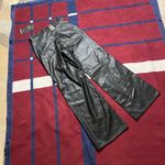 Levi's  Premium 70s High Flare Faux Leather Womens Pants Ultra Rise Black Photo 2