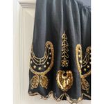 Free People Vintage Black Gold Bead Sequence Chiffon Overlay Mini Skirt Small Photo 7