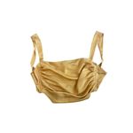 Miaou Tati Satin Tie Back Crop Scarf Top in Mustard Yellow XL Photo 1