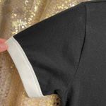 PINK - Victoria's Secret PINK Ringer Black White Holographic Holiday Dog T-Shirt, Small Photo 4