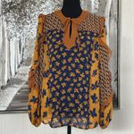 CAbi Harmony Blouse Floral Mix Prints Riot Balloon Sleeves Bohemian Blouse - XS Photo 5