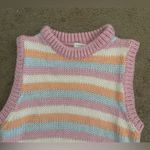 Top Shop Pastel Stripe Chunky Knit Sweater Vest Photo 6