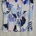 Torrid Georgette Peplum Knot Waist Geometric Top Photo 3