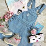 205 collins Distressed denim overall dress Blue Photo 8