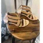 Donald Pliner Donald J Pliner Vida Cross Strap Suede Leather Tan Pink Sandals Zip Heels Size 7 Photo 3