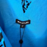 Whistles NEW Starflower Linen Blend Puff Sleeve Midi Sheath Dress Blue Photo 5