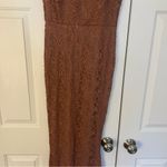 Baltic Born  Valentine Sparkle Maxi - Copper Low Open Back High Neck Bodycon Lace Photo 3