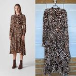 WHISTLE ANIMAL PRINT ESME DRESS SIZE 10 Brown Photo 0