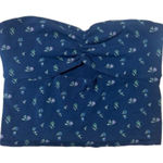 Urban Outfitters Silence + Noise Tube Crop Top Navy FLoral Size XS Cut Out Photo 0