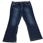Wallflower Women's High Rise Flare Leg Jeans Dark Blue Size 24 Short Photo 0