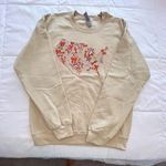 Gildan Cream and Orange Sweatshirt with Decorative Design.Bow America. Sz M.NWOT Photo 0