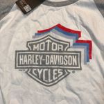 Harley Davidson NWT  Women Large Fitted Nashville TN Long Sleeve Gray White Shirt Photo 1