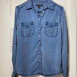 Banana Republic  Dillon Classic Fit Tencel Denim Utility Shirt Blue Sz Small Photo 0