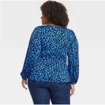 Ava & Viv New Womens Black & Blue Polka Dot Knot Front Top - Sz XXL Photo 1