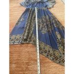 Live and let live  Boho Asymmetric Blue Aztec Dress Cape Yoke Size S Photo 4