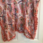 Spartina 449 Kaia Kimono One Size Bright Paisley Orange & Pink Fringe Trim READ Photo 5