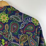 Woman Within Woman Within Paisley Button Down Shirt Size 1X Multicolor Faux Suede Boho Artsy Photo 1