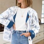 Emerson Fry Reversible Quilted Jacket Twin Fawn Organic Cotton Blue Large EUC Photo 10