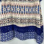 PerSeption Concept Woman's Size Large Short Sleeve Keyhole Back Blue Lace Flowy Photo 2