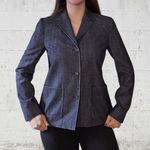 Michael Kors 90s Vintage Navy Wool Blend Chambray Single Breasted Jacket Size 8 Photo 8