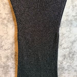 Urban Outfitters  Metallic Knit Cap Sleeve Dress M Sparkle Silver Black Shimmer Photo 0
