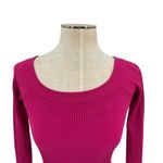 Alice + Olivia Jeanne Off Shoulder Knit Top Sweater Pink Fuchsia Size Small Photo 3