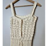 Designed by NT Crochet Maxi Dress Size Medium Cream Boho Hippie Festival Neutral Photo 2