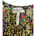 Apiece Apart  Dress Womens XS Black Floral Organic Cotton Puff Sleeve Boho Summer Photo 2