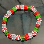Peppermint  Christmas Stretch Bracelet New Photo 0