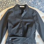 Mango MNG - NWOT black cutout button front mini shirt dress Photo 3