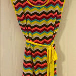 Ezra  Chevron Zig Zag Wavy Strips Multi Colored Mini Dress Size Medium Photo 0