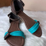 Jenny Fairy Brown & Teal Sandals Size 38 Brown Photo 0