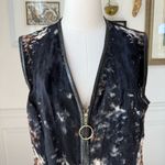Vintage 70s Carnaby Faux Brindle Fur Longline Zip Vest M L Black Size M Photo 2