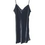 Reformation  Velvet Slip Dress Mini Cami Dark Gray Silver Y2K Party Cocktail Flaw Photo 11