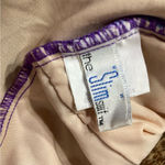 Vtg Slim Suit Women's Purple Green Floral Halter One Photo 3