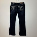 Seven 7 Boot Low rise Jeans Women's Sz‎ 28 Y2K Dark Wash Denim Embellished Bling Blue Photo 2