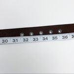 None Leather Belt Brown with Brushed Silver Studs Photo 7